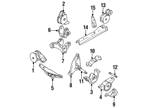 1991 Geo Metro Engine Mounting Bracket, Engine Rear Mounting, No 2 Diagram for 30009761