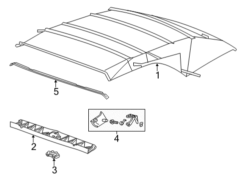 2014 Chevrolet Camaro Interior Trim - Convertible Top Cover, Folding Top Pulldown Actuator Diagram for 22788897