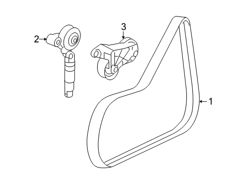 2007 Saturn Ion Belts & Pulleys Serpentine Tensioner Diagram for 12583180