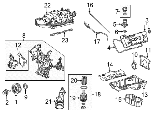 2015 Toyota Land Cruiser Engine Parts, Mounts, Cylinder Head & Valves, Camshaft & Timing, Variable Valve Timing, Oil Cooler, Oil Pan, Oil Pump, Crankshaft & Bearings, Pistons, Rings & Bearings Gage Sub-Assy, Oil Level Diagram for 15301-38062