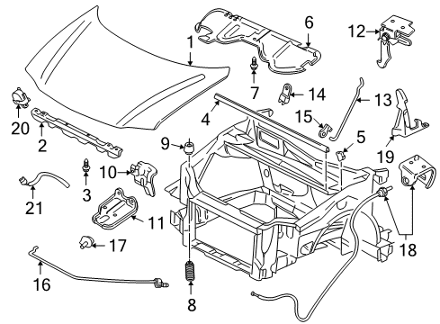 1997 Chevrolet Venture Hood & Components Rod Asm-Hood Hold Open Diagram for 10298919