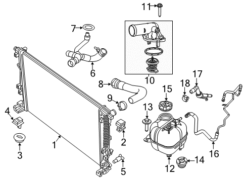 2017 Chrysler 200 Radiator & Components Hose-Radiator Inlet Diagram for 68193963AB