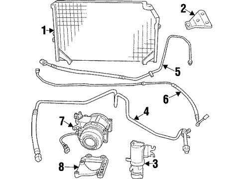 1997 Dodge Viper A/C Condenser, Compressor & Lines COMPRES0R-Air Conditioning Diagram for 4848584AB