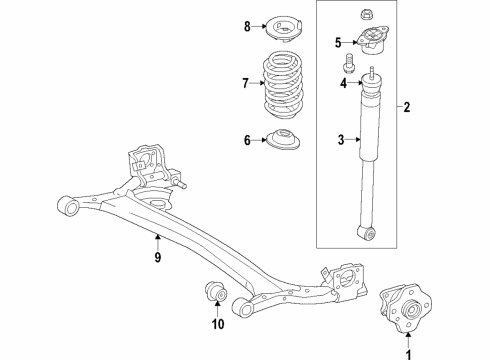 2020 Ford EcoSport Rear Axle, Suspension Components Shock Assembly Diagram for GN1Z-18125-AQ