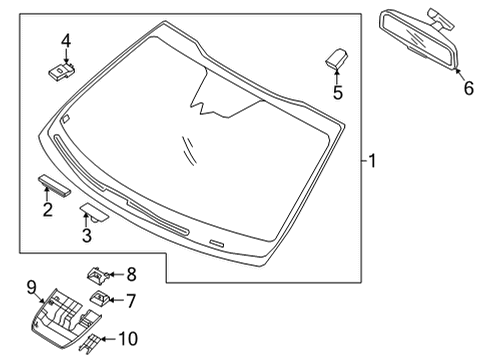 2021 Kia Sorento Automatic Temperature Controls SPACER-W/SHLD GLASS Diagram for 86114T6000