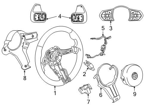 2015 BMW X6 Steering Column & Wheel, Steering Gear & Linkage Set, Gearshift Paddles, M Steering Wheel Diagram for 61317847610