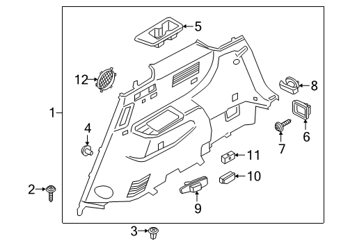 2021 Hyundai Palisade Interior Trim - Rear Body Tray-Lugg Side, LH Diagram for 85737-S8000-WDN