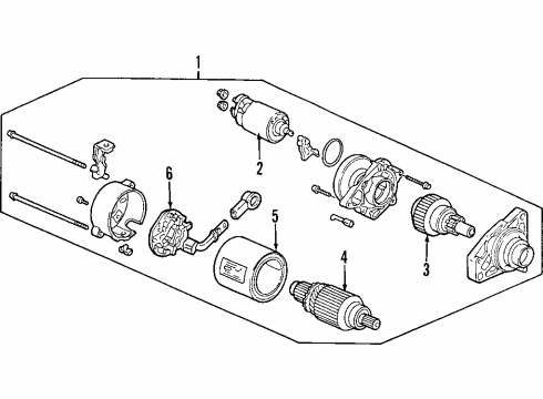 1998 Honda Prelude Starter Starter, Reman Diagram for 06312-P5M-508RM