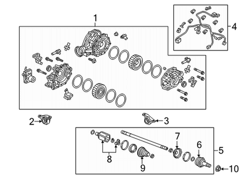 2022 Acura MDX Axle & Differential - Rear Front Diagram for 50710-TYA-A01