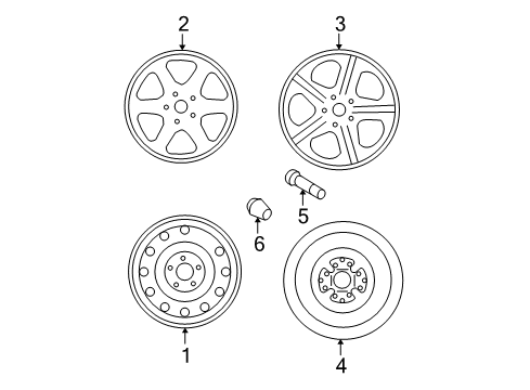 2010 Hyundai Sonata Wheels Wheels Rims Set Diagram for 52910-0A110