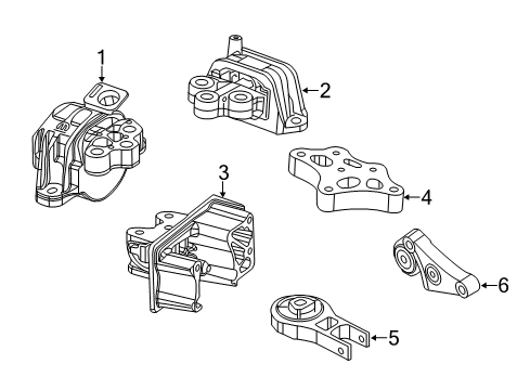 2016 Jeep Renegade Engine & Trans Mounting Bracket-Engine Mount Diagram for 68267889AA