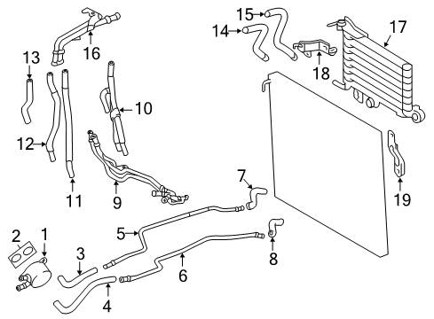 2011 Lexus GX460 Trans Oil Cooler Hose, Transmission Oil Cooler Diagram for 32943-35030