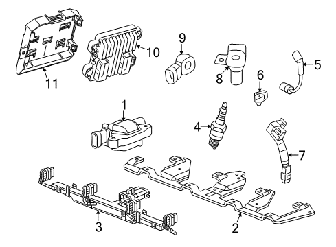 2015 Chevrolet Camaro Powertrain Control Spark Plug Diagram for 12571165