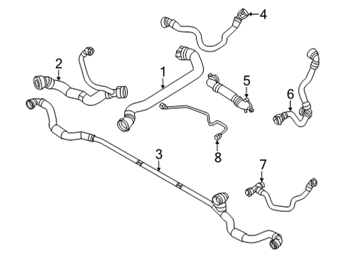 2022 BMW 230i Hoses & Pipes LINE HEATER RETURN Diagram for 17128654856