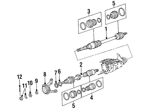 1995 Plymouth Acclaim Wheel Bearings Boot Pkg Inner Cv Right Diagram for 4762484