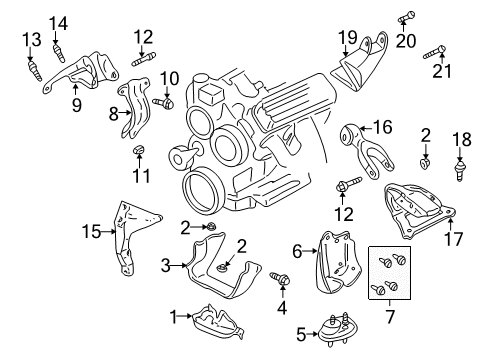 2004 Chevrolet Impala Engine & Trans Mounting Strut Front Bracket Diagram for 10271462