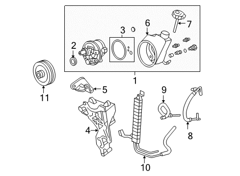 2013 GMC Sierra 1500 P/S Pump & Hoses, Steering Gear & Linkage Pressure Hose Diagram for 25858604