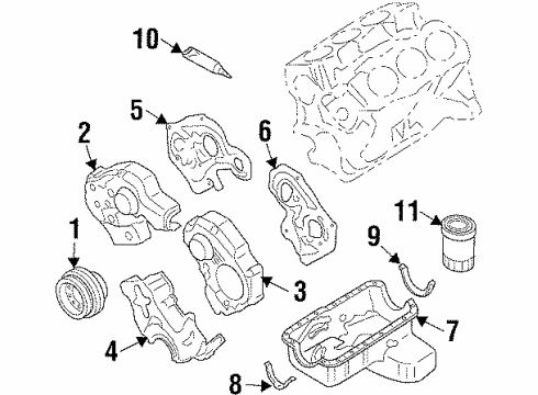 1991 Nissan 300ZX Filters Cover-Front, Lower Diagram for 13560-F6504