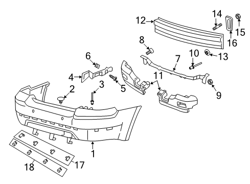 2008 Mercury Sable Rear Bumper Absorber Diagram for 8T5Z-17787-B