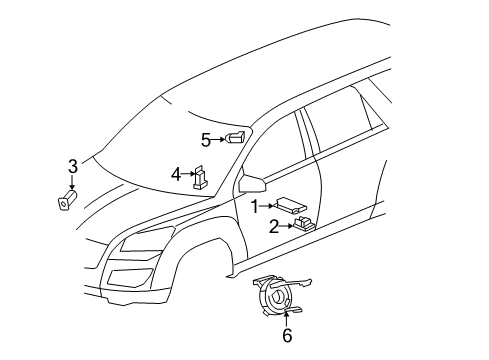 2013 Buick Enclave Air Bag Components Passenger Inflator Module Diagram for 84308929