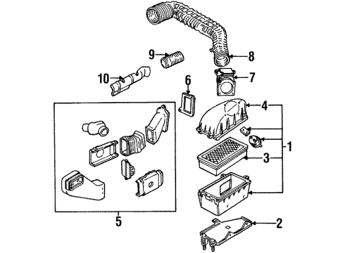 1993 Ford Ranger Filters Air Outlet Duct Diagram for F37Z-9B659-H