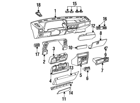 1991 Pontiac LeMans Instrument Panel Switch Diagram for 90245225