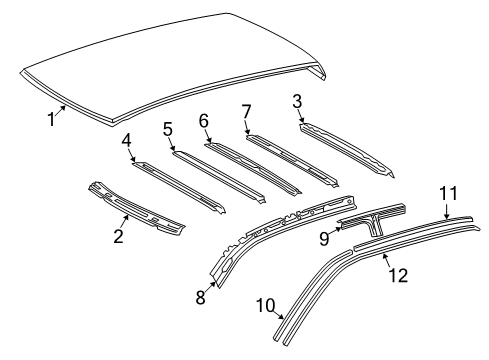 2004 Toyota Tundra Roof & Components Reinforcement Diagram for 63143-34010