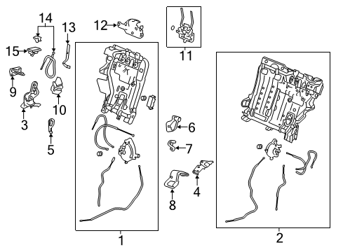 2012 Honda CR-V Rear Seat Components Frame Comp R, RR H Diagram for 82146-T0A-A01