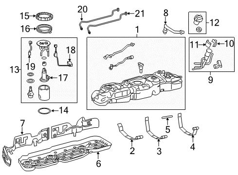 2017 Toyota Tundra Fuel Supply Band Sub-Assembly, Fuel Diagram for 77601-0C090