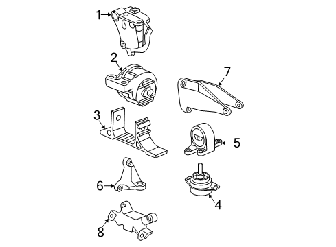 2006 Saturn Vue Engine & Trans Mounting Bracket, Engine Mount Bracket Diagram for 22678078