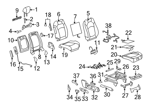 2011 Buick Enclave Passenger Seat Components Wire Diagram for 15899809