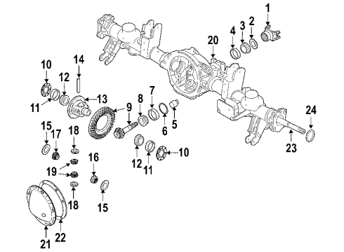 2005 Jeep Grand Cherokee Rear Axle, Differential, Propeller Shaft DIFFERNTL-Differential Diagram for 52114259AB