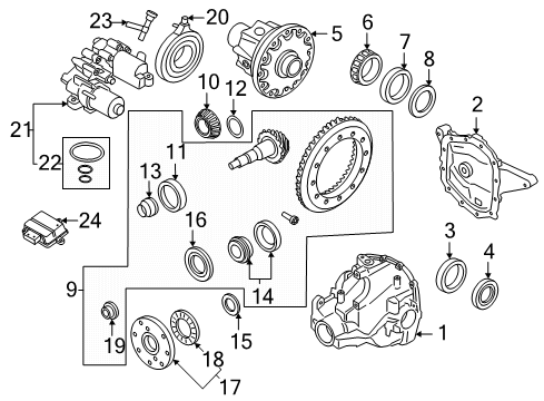 2018 Lincoln Navigator Carrier & Components - Rear Axle Bearings Diagram for 2L1Z-4B413-AA