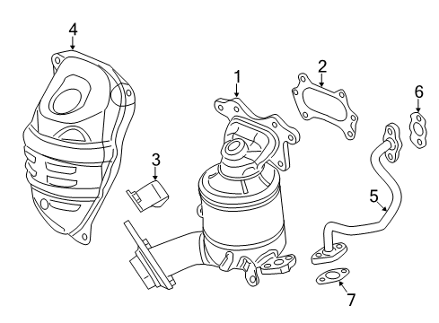 2014 Honda Civic EGR System Stay, Converter Diagram for 11941-RW0-A00