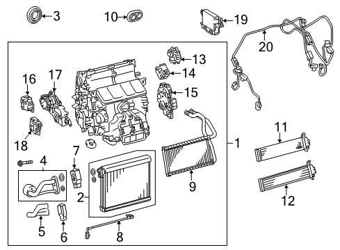 2016 Lexus IS300 Automatic Temperature Controls EVAPORATOR Sub-Assembly Diagram for 88501-3A190