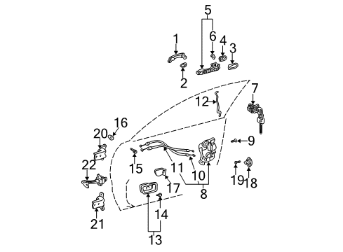 2002 Toyota Camry Door & Components Handle, Outside Diagram for 69211-AA020-E0