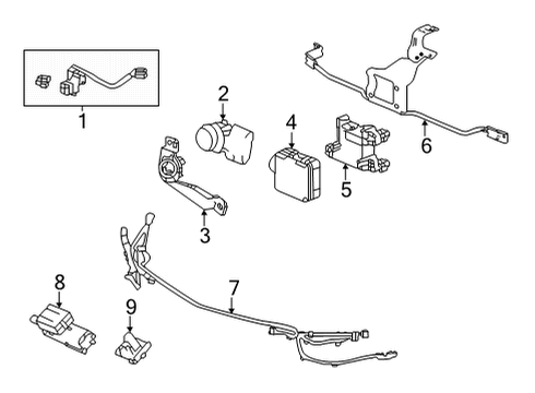 2021 Acura TLX Lane Departure Warning Camera Assembly, Driver Side Diagram for 36670-TGV-A03
