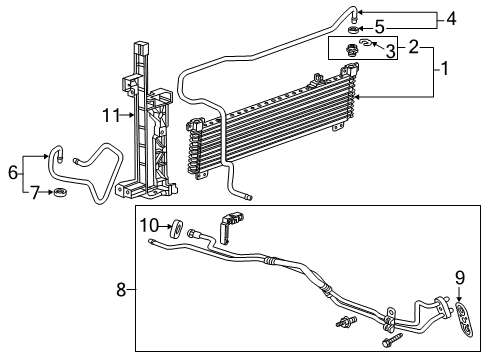 2015 Cadillac ATS Oil Cooler Hose & Tube Assembly Diagram for 22886602