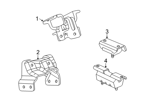 2005 Chevrolet Silverado 1500 Engine & Trans Mounting Mount Bracket Diagram for 15113848