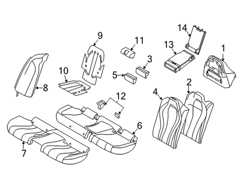 2020 BMW M8 Gran Coupe Heated Seats FOAM SECTION, SEAT Diagram for 52207444770