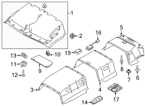 2020 Ford Transit-350 HD Interior Trim - Roof Overhead Lamp Diagram for BK3Z-13776-AA
