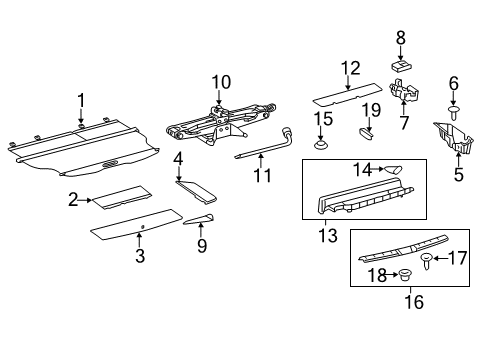2011 Toyota Highlander Interior Trim - Rear Body Wrench, Hub Nut Box Diagram for 09150-0E010