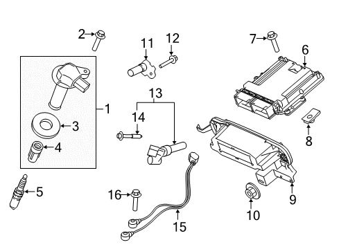 2015 Ford F-150 Powertrain Control Spark Plug Diagram for CYFS-12-YT4X