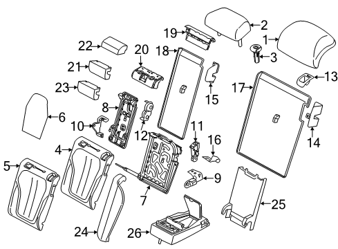 2019 BMW X6 Heated Seats Heating Element, Basic Backrest Diagram for 52107320353