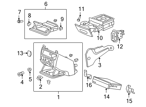 2006 Honda Odyssey Heated Seats Holder Assembly, Front Cup (Graphite Black) Diagram for 77230-SHJ-A01ZB