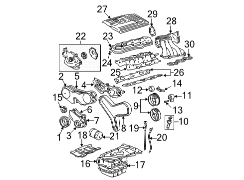 2000 Toyota Avalon Filters Fuel Filter Diagram for 23300-20100