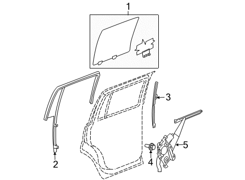 2006 Dodge Durango Rear Door Channel-Door Glass Diagram for 55362193AF