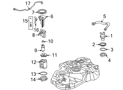 2007 Lexus RX350 Fuel Injection Holder, Fuel Tank Pipe Setting Diagram for 77289-52090