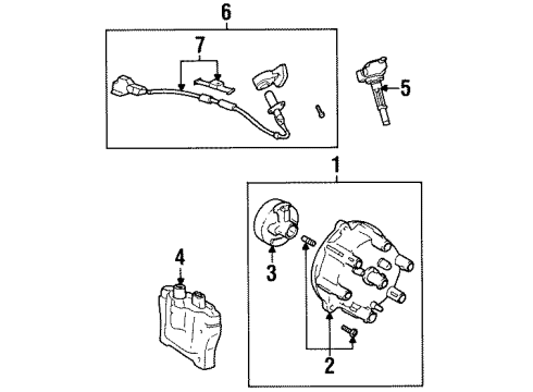 1993 Toyota T100 Ignition System Distributor Assembly Diagram for 19100-65020