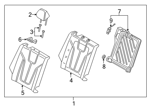 2021 Hyundai Veloster Rear Seat Guide Assembly-R/S H/REST W/O LVR Diagram for 89722-F2100-RJS
